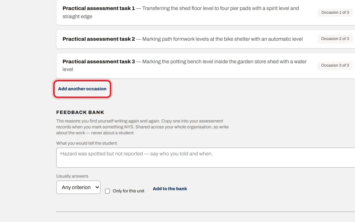 A practical assessment task